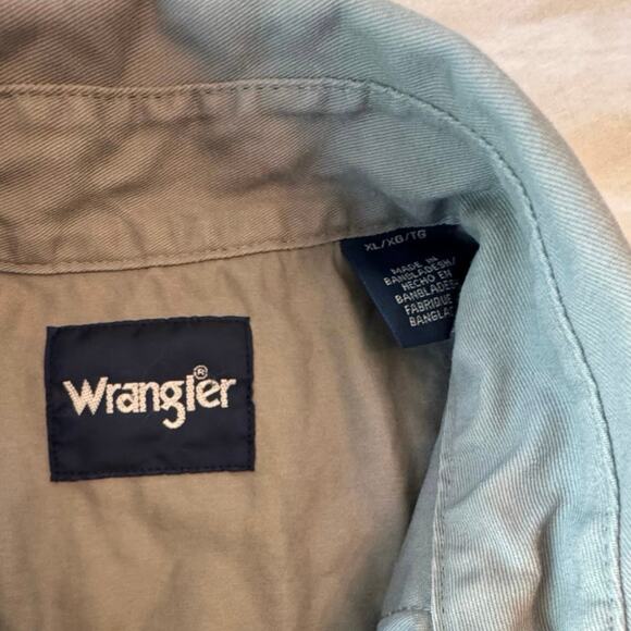 Wrangler Pearl Snap Long Sleeve Gray Button‎ Up Shirt Heavy Weight Cotton XL - Picture 4 of 9